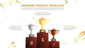 Clean white background podium template with orange accents - ideal for bright, accessible winner announcements and contests