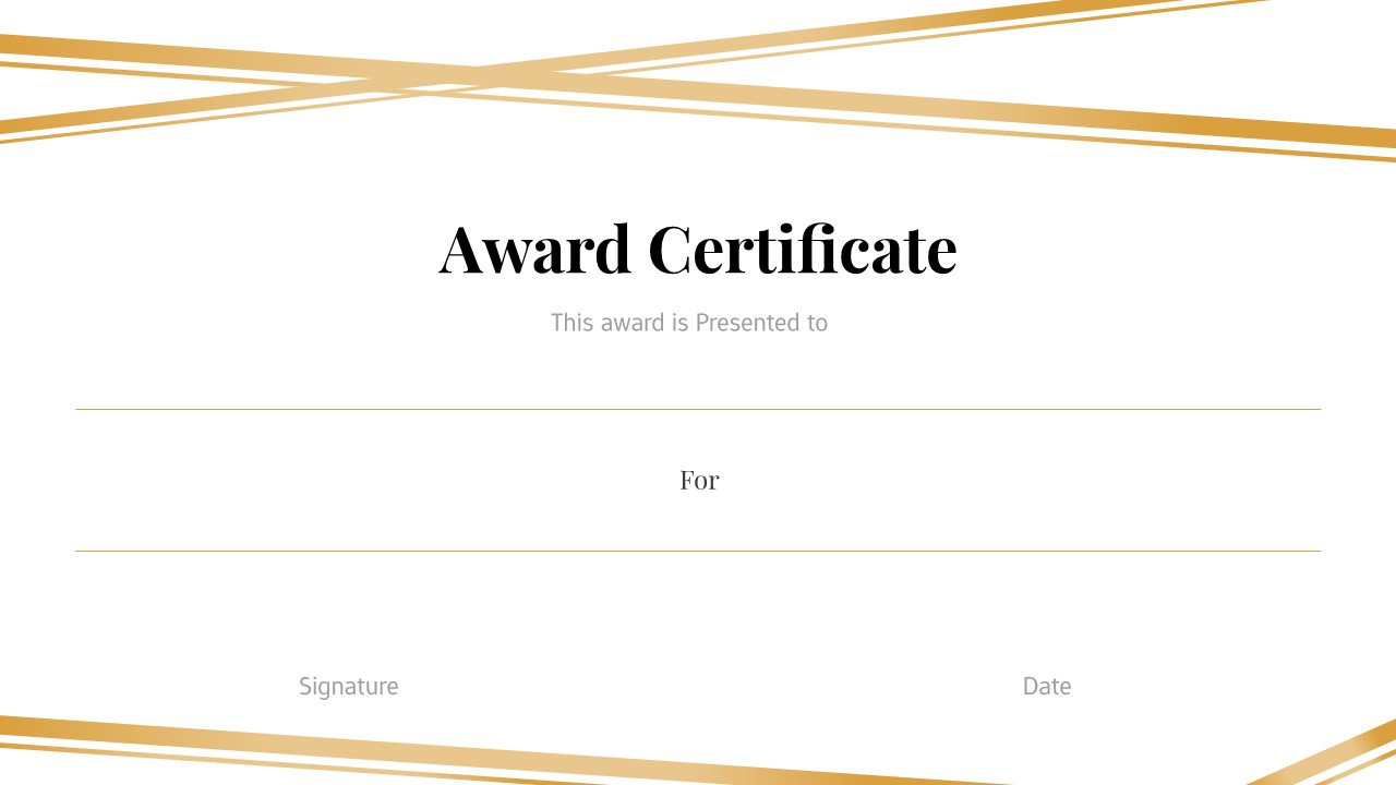 Professional award certificate template with gold accents helps HR managers and educators create meaningful recognition documents