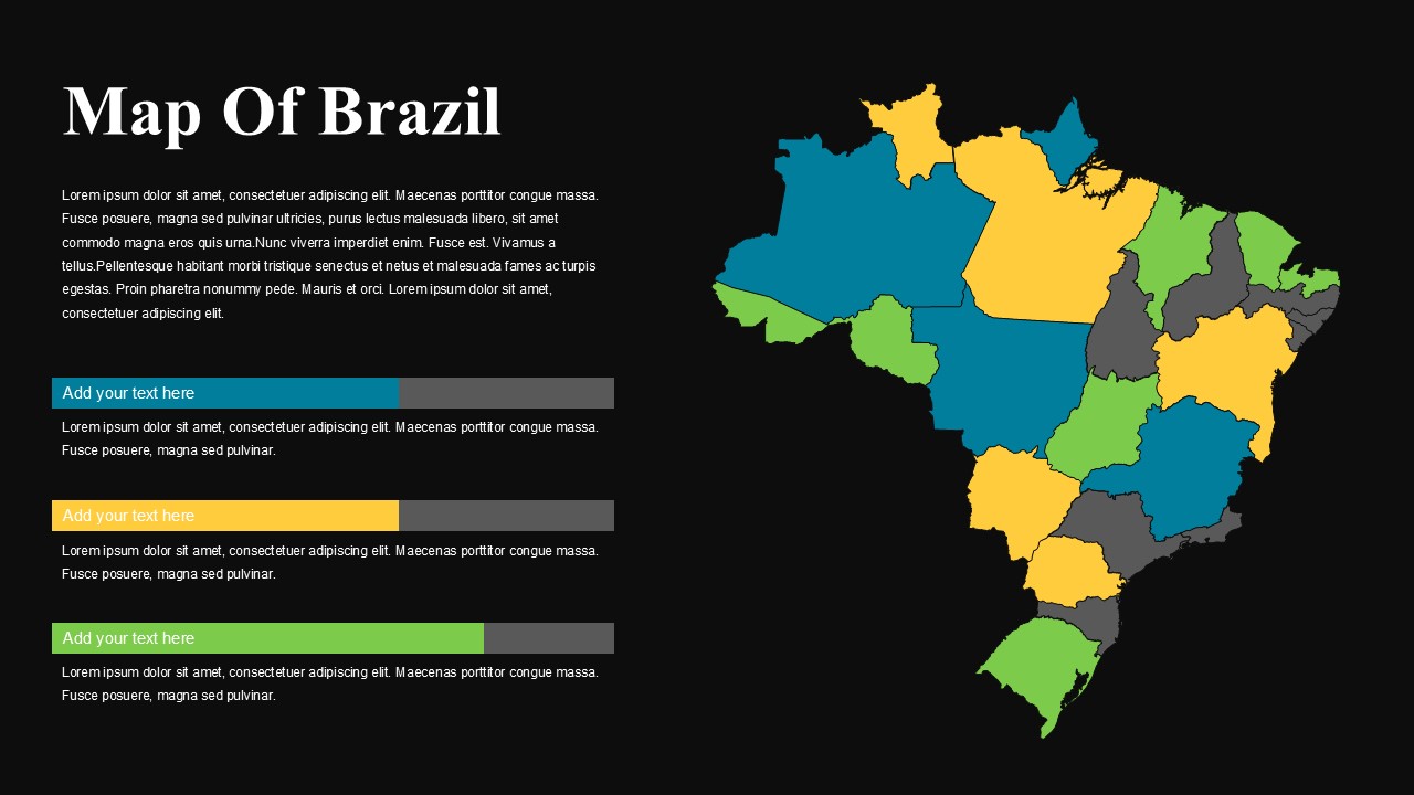 Map of Brazil Template - Brazil Map Template Powerpoint And Google Slides Templates