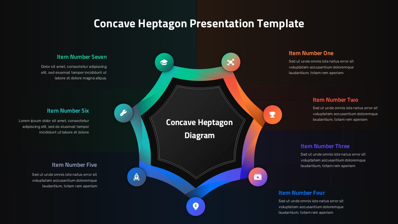 Concave Heptagon for PowerPoint & Google Slides | SlidesDepot