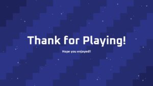 Quiz completion screen with final results and congratulatory message