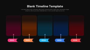 Dark timeline template with rich colors spanning 2022-2026, perfect for executive presentations and formal roadmaps
