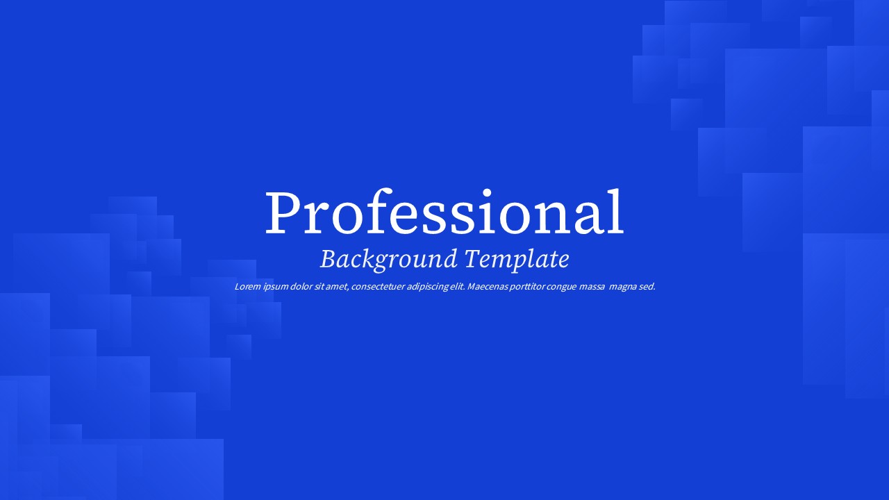 Bold blue gradient title slide with geometric patterns - perfect for executive presentations and corporate proposals