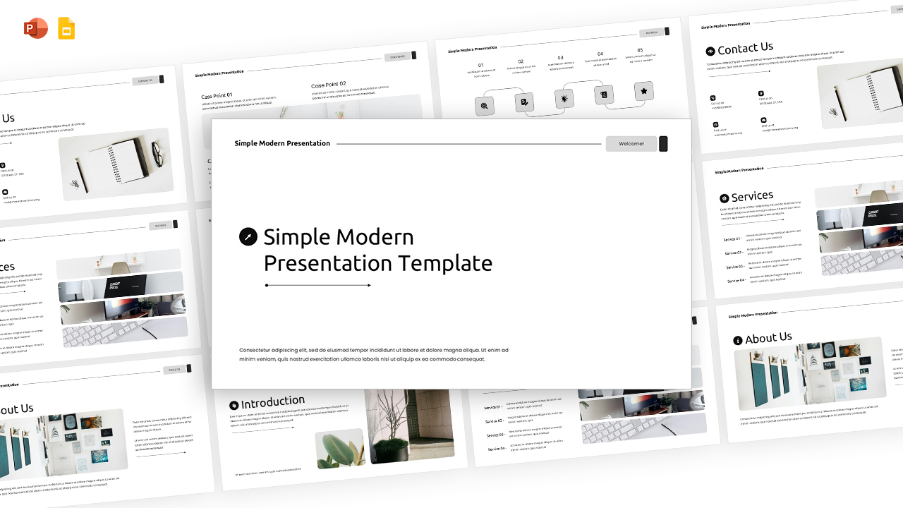 Simple modern presentation template cover with minimalist design