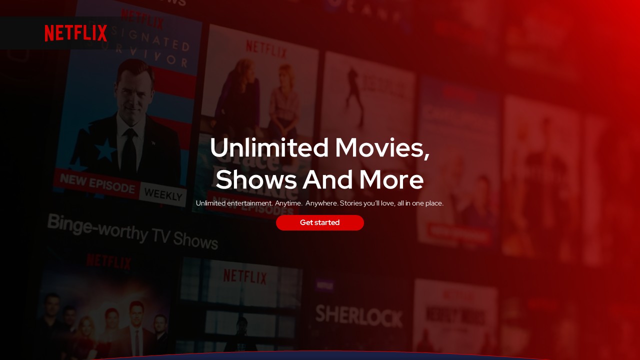 Call to action slide with get started button on red gradient background
