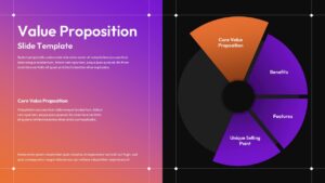 Dark theme value proposition wheel template with black background variant