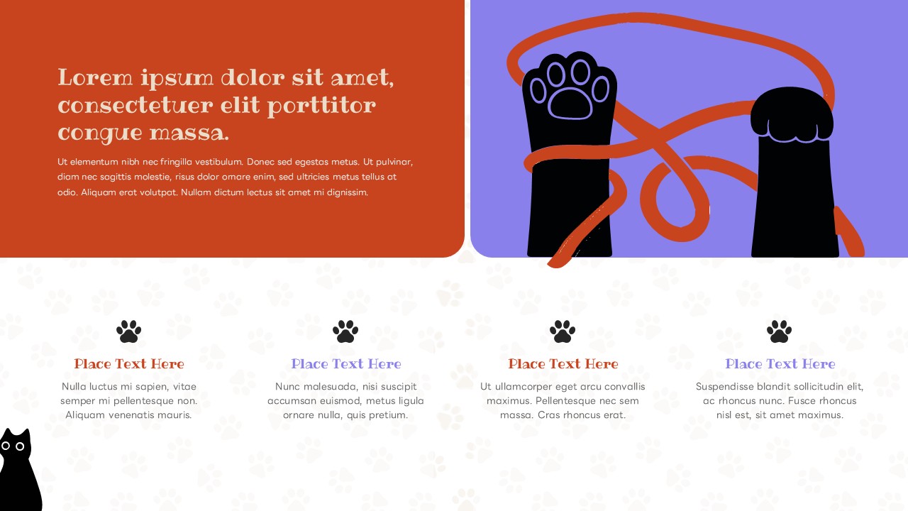 Cat Theme Template - Cat Presentation Feature Section Powerpoint And Google Slides Templates