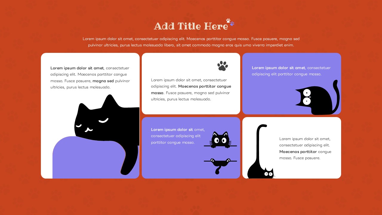 Cat Theme Template - Cat Presentation Mixed Layout Powerpoint And Google Slides Templates