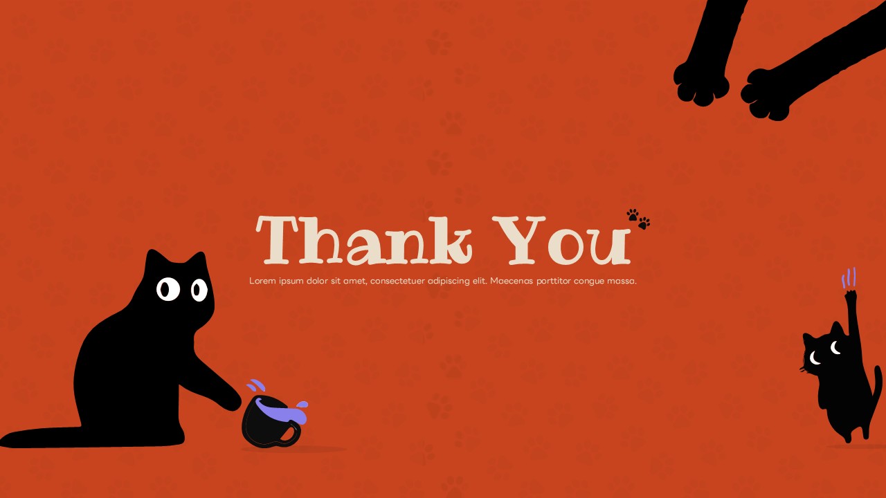 Cat Theme Template - Cat Presentation Thank You Powerpoint And Google Slides Templates