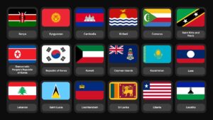 East African country flags arranged in professional grid layout