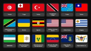 Central American country flags in professional grid layout
