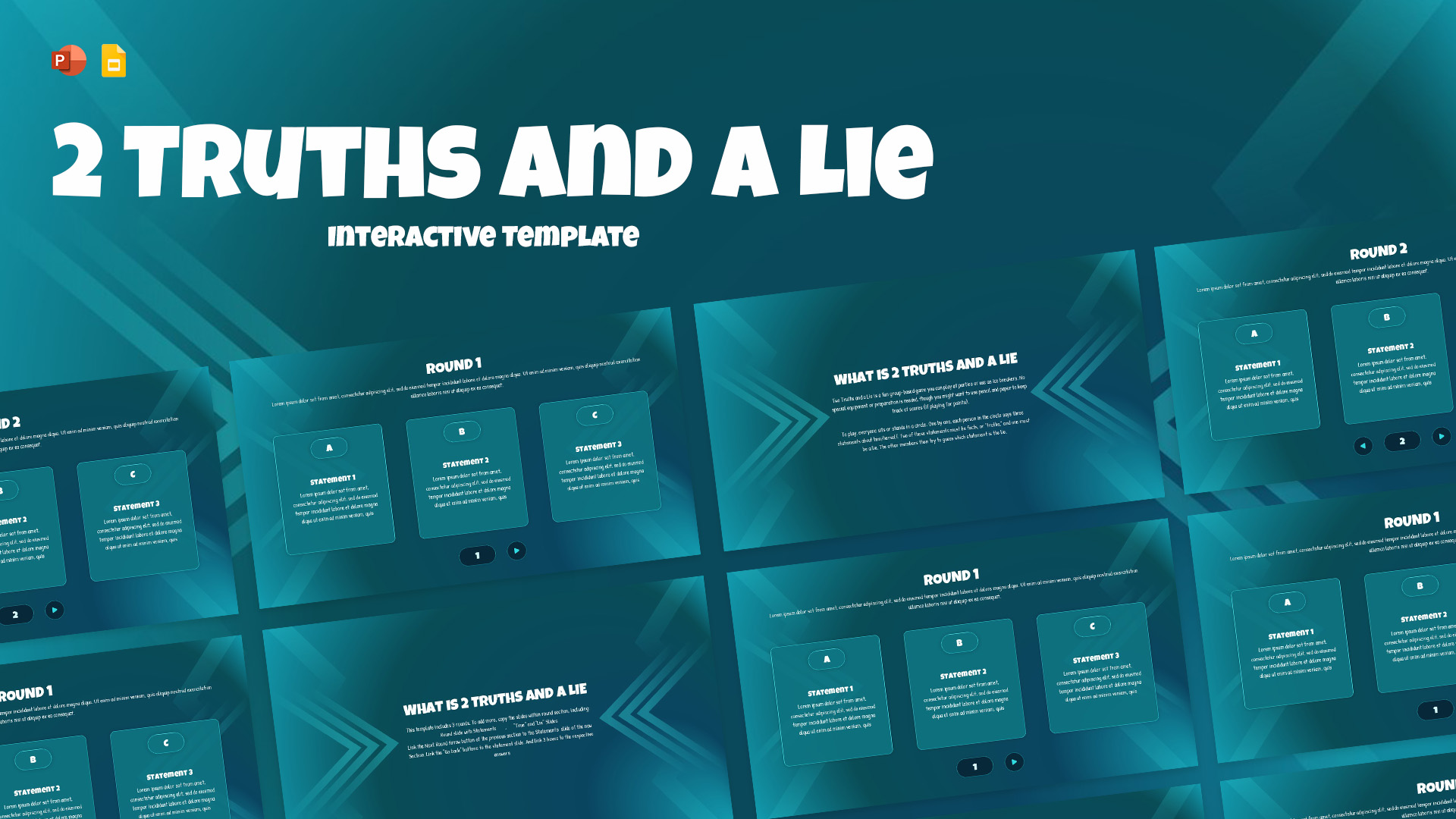 2 Truths and a Lie interactive game presentation cover slide