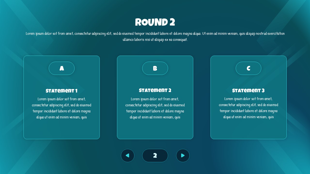 Round 2 TRUE reveal screen with bright green background