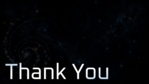 ChatGPT Astra thank you closing slide with galaxy spiral background