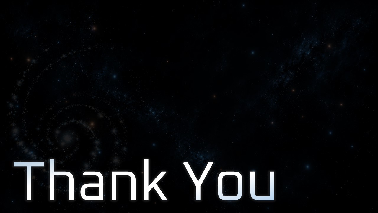 ChatGPT Astra thank you closing slide with galaxy spiral background