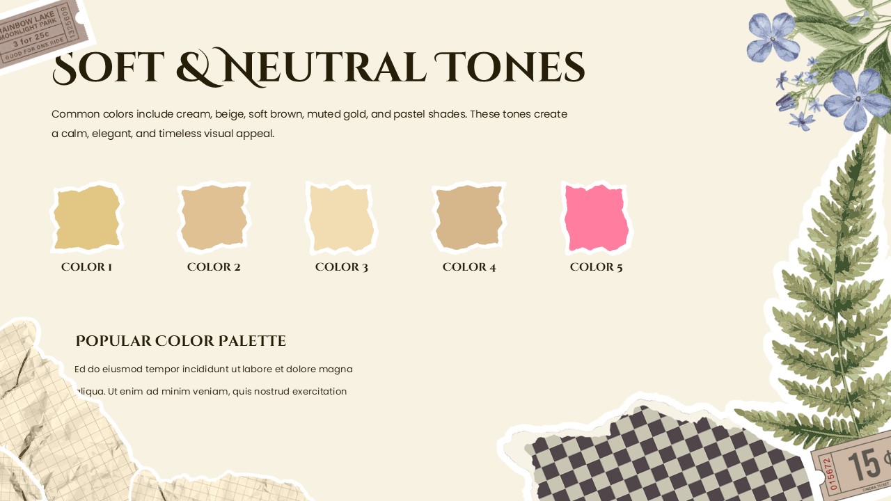 Light Academia Scrapbooking Aesthetic Template - Light Academia Scrapbook Color Palette Powerpoint And Google Slides Templates