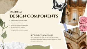 Light Academia Scrapbooking Aesthetic Template - Light Academia Scrapbook Design Components Powerpoint And Google Slides Templates