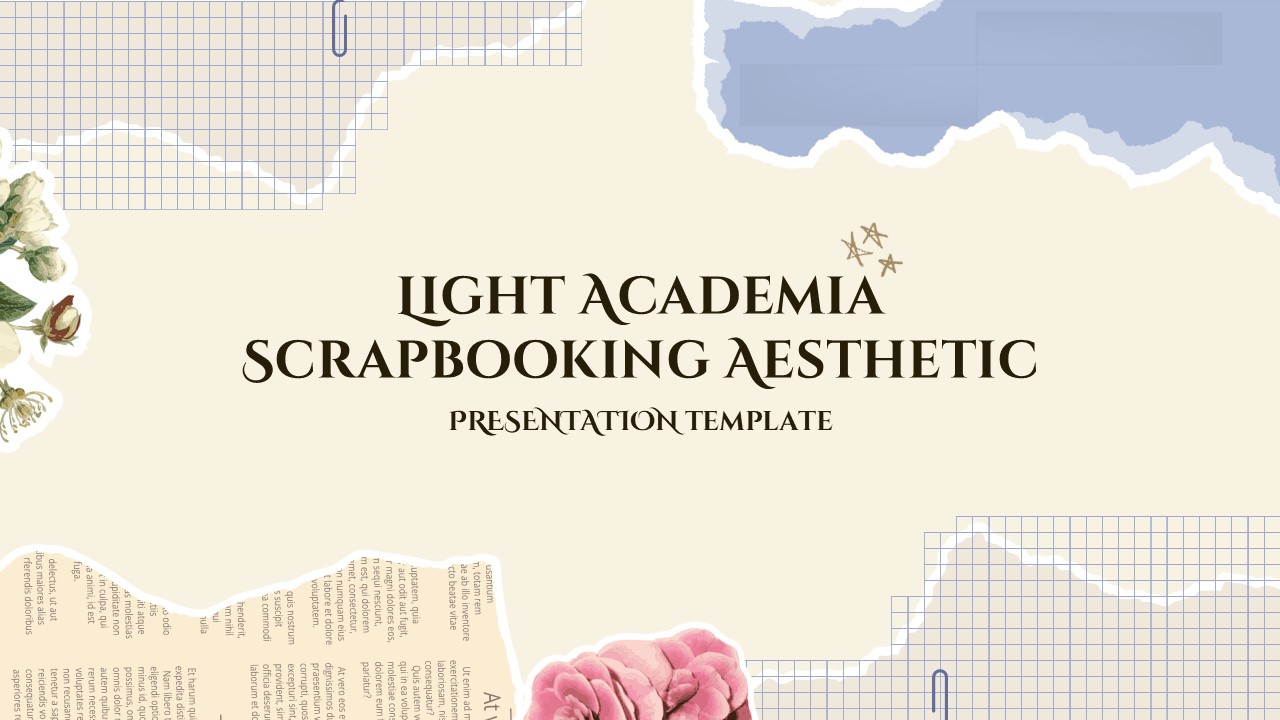 Light Academia Scrapbooking Aesthetic Template - Light Academia Scrapbook Thank You Powerpoint And Google Slides Templates