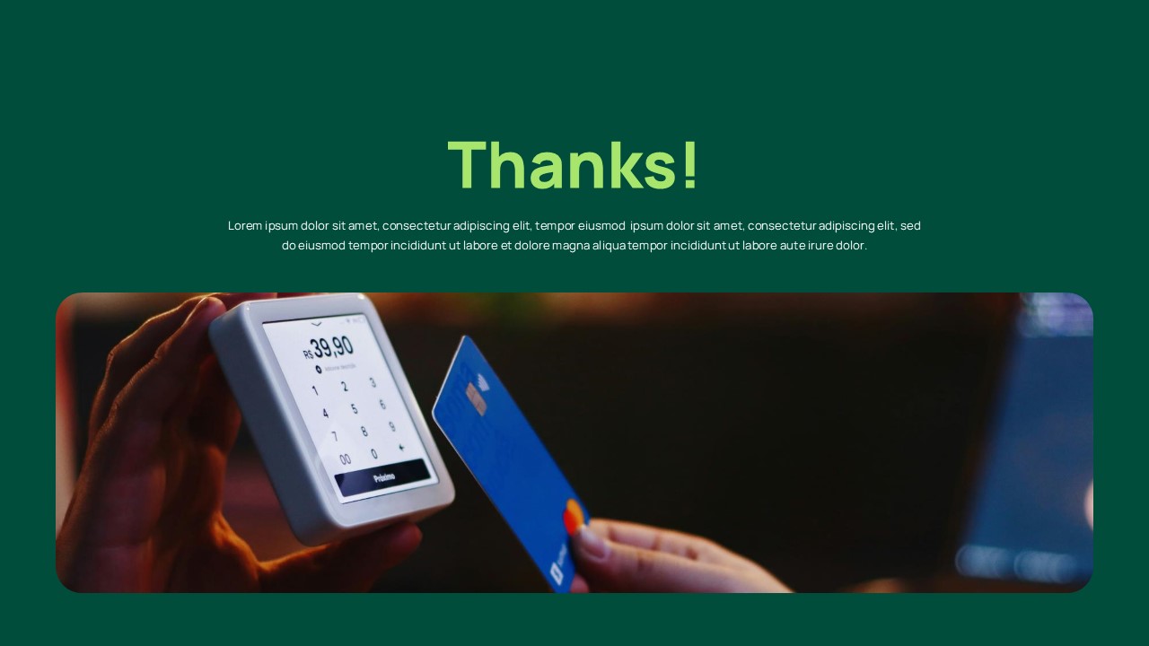 Sales playbook contact slide with phone, address, and website details alongside action plan next steps on dark green background.