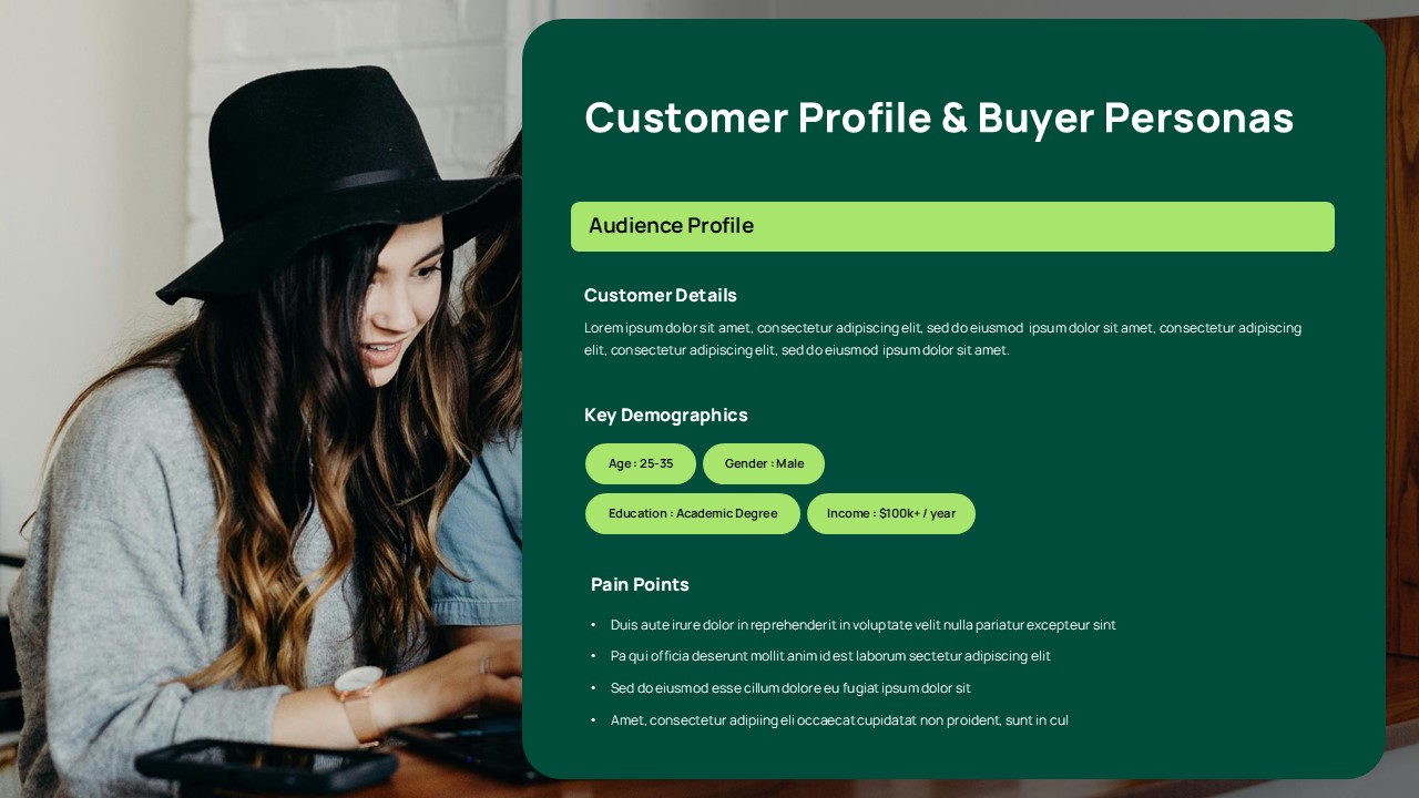 Sales process workflow diagram slide with 6 stages from lead generation to handoff using lime green icons on dark green.